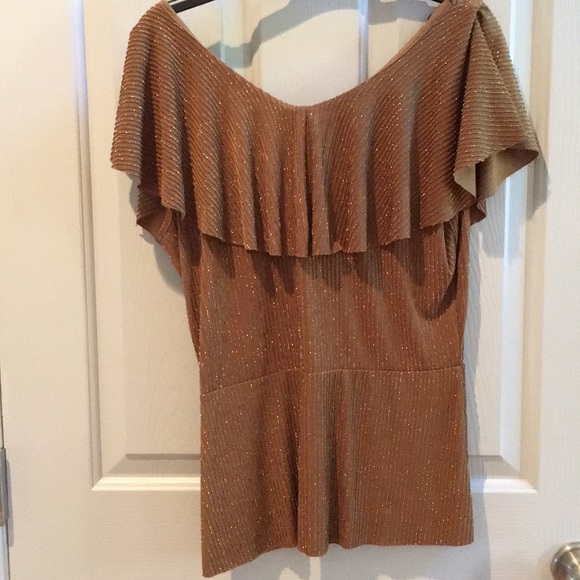 ADRIANNA PAPPEL COPPER GLITTERED TOP - Picture 4 of 9